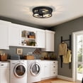 thumbnail image 6 of LiMoTech 2 Pack Black Ceiling Light,13 inch Light Fixtures for Ceiling,Industrial Farmhouse Metal Cage Light Fixtures Ceiling Mount for Kitchen Entryway Hallway E26, 6 of 8