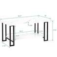 thumbnail image 3 of 39.37" Rectangle Marble MDF Coffee Table with Black Legs / Good for Dining Room Decor, 3 of 5