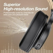 OneOdio Bluetooth Over-Ear Headphones with Mic | Wireless & Corded Dual-Mode Headphones for Drum Piano PC Phones Laptop-72 Hours Playtime-A70 Gold