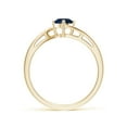 thumbnail image 2 of ANGARA Natural Round Blue Sapphire Solitaire Bypass Engagement Ring in 14K Yellow Gold for Women (Size-5mm) | September Birthstone, Anniversary, Jewelry Gift for Women | Natural Blue Sapphire Ring, 2 of 9