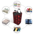 thumbnail image 5 of KLL Red Skulls Laundry Hamper,Large Canvas Fabric Lightweight Storage Basket Toy Organizer Dirty Clothes Collapsible Waterproof, 5 of 6