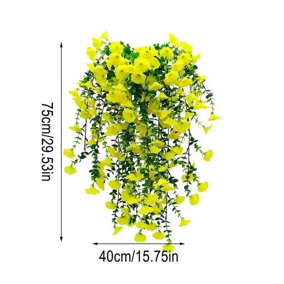 SLYNSHome Artificial Hanging Flowers Plants Vines Fake Flowers for Outdoors Indoor Home Garden Wall Wedding - Yellow