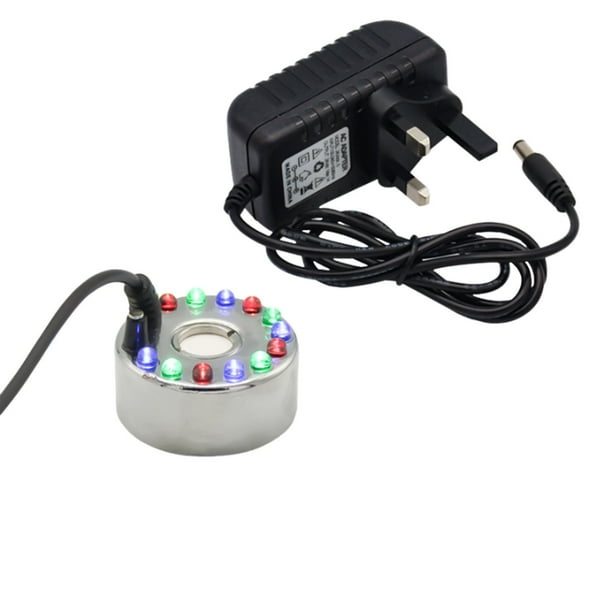 Generador de niebla ultrasónico con 12 luces LED para acuarios, fuentes y estanques pequeños | Humidificador de agua portátil para decoración del hogar y la oficina