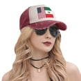 thumbnail image 6 of America Mexico Flag Baseball Cap Distressed Adjustable Vintage Cotton Denim Hat for Women Men, 6 of 7