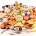 thumbnail image 4 of Juguetes de comida para desayuno para niños, masa frita realista, bollos al vapor, patatas fritas, fideos, juguetes infantiles, 4 of 4