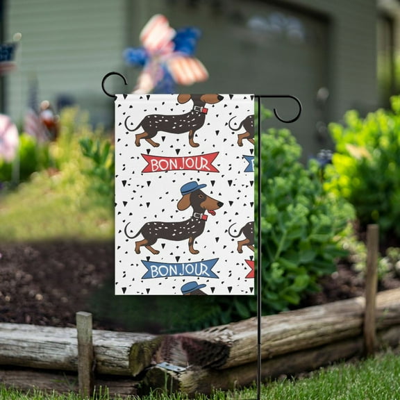 Dachshund Dogs Garden Flag Double Sided Outdoor Banners for Courtyard Outdoor Lawn Farmhouse Holiday Decorations