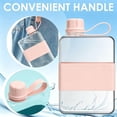 thumbnail image 5 of Flat Water Bottle with Handle 500 ml Flat Water Bottle BPA-Free Leak-Proof Slim Water Bottle for Travel Outdoor Fitness Sports Cycling Work School,Pink, 5 of 7