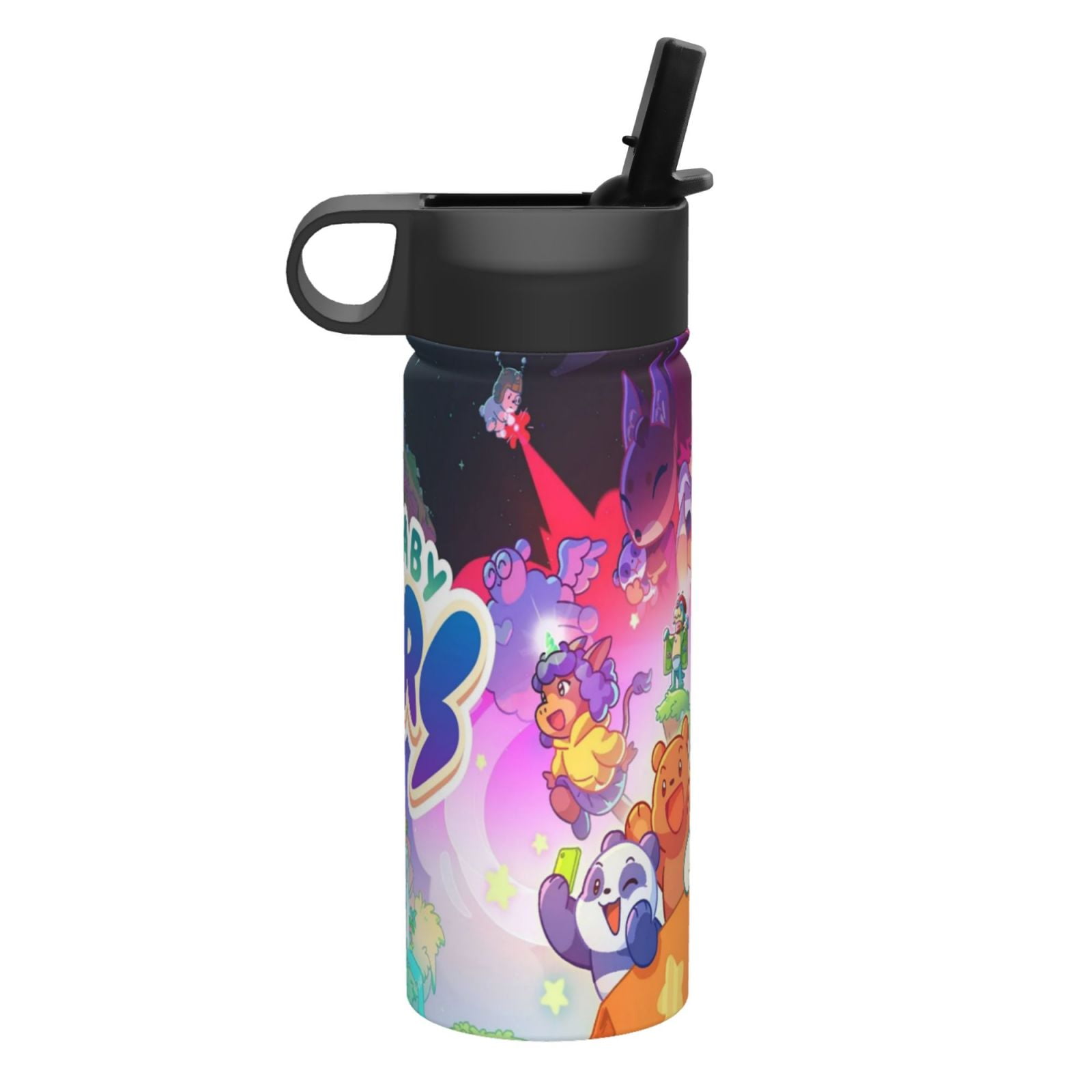 We Baby Bears Kids Insulated Water Bottle With Straw - 18 Oz Stainless Steel Double Wall Vacuum Cup, Leakproof, Bpa Free, Suitable For Boys And Girls