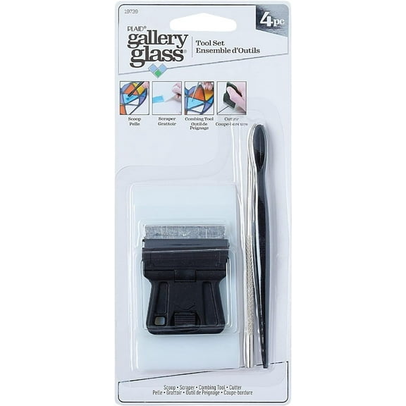 Gallery Glass, 4 Piece Tool Set Perfect for Stained Glass DIY Arts and Crafts, 19739, Multi-Color