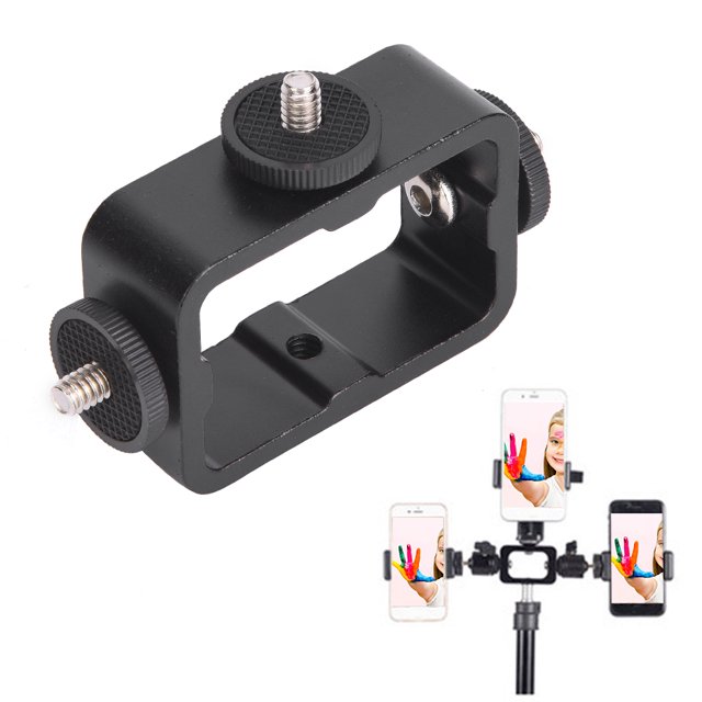 Soporte Para Teléfono Con 3 Cabezales Soporte Para Teléfono Con 3 Cabezales Características Prácticas Y Estables Para Teléfono Móvil, Transmisión En Vivo De Cámara De ANGGREK 3 Position Phone Clip