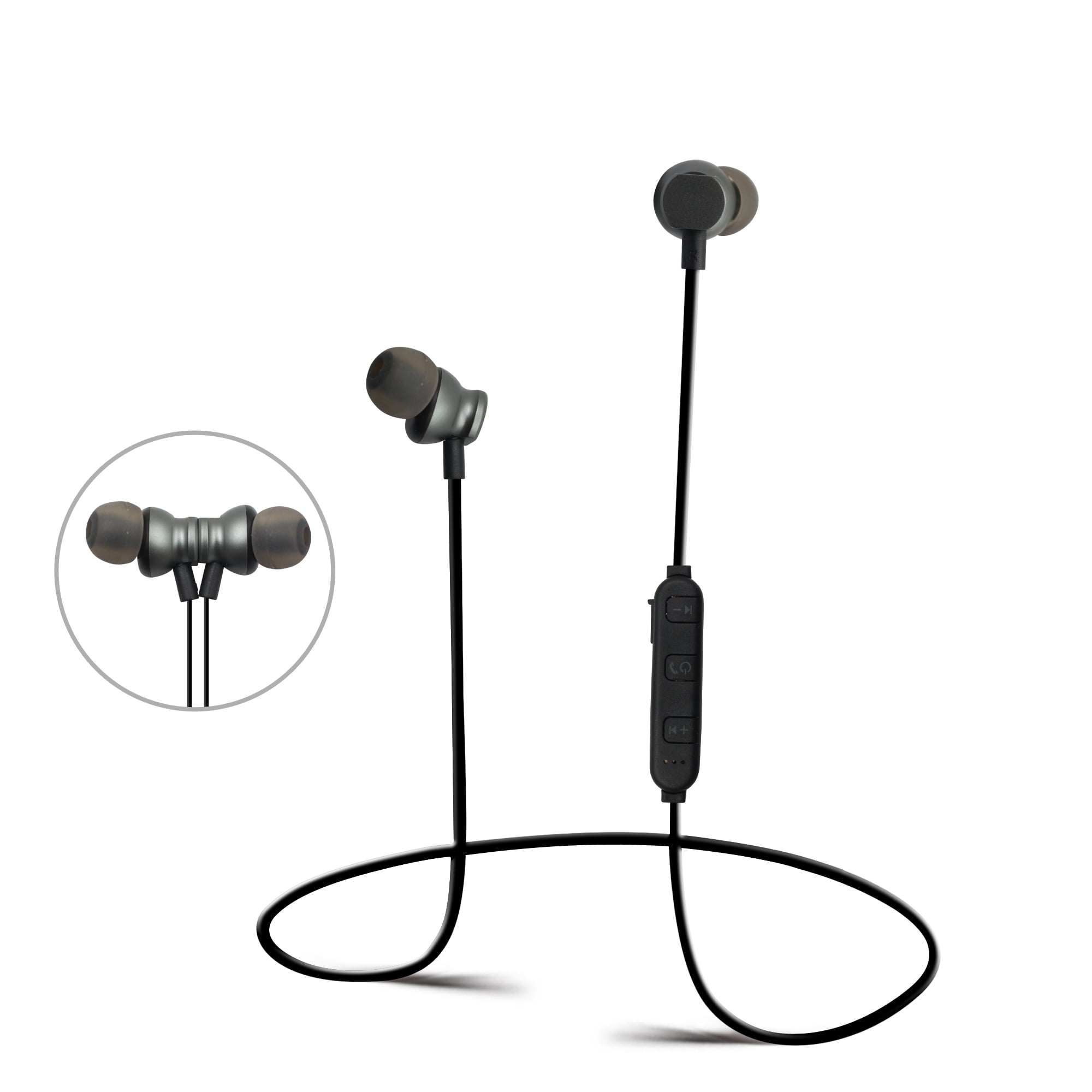 Sharper Image Metallic Wireless Bluetooth Earbuds Gunmetal Sbt 540 Walmart Com Walmart Com