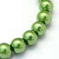 thumbnail image 2 of U8MO 105pcs/Strd 8~9mm Baking Painted Pearlized Glass Pearl Round Beads Loose Spacer-Lime Green, 2 of 4