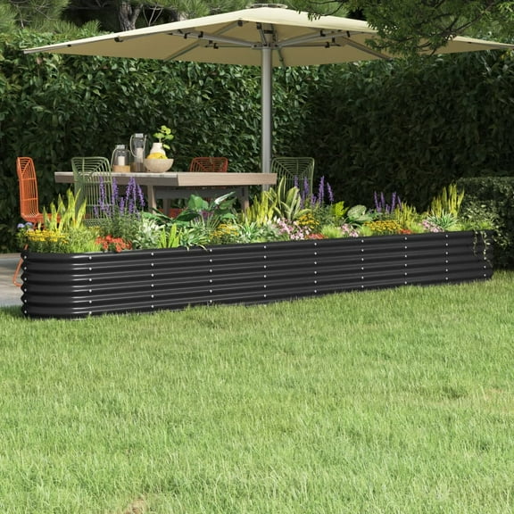 vidaXL Garden Raised Bed Anthracite Powder-coated steel Large Durable