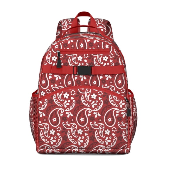 Decorative Paisley Print School Backpack Waterproof & Adjustable