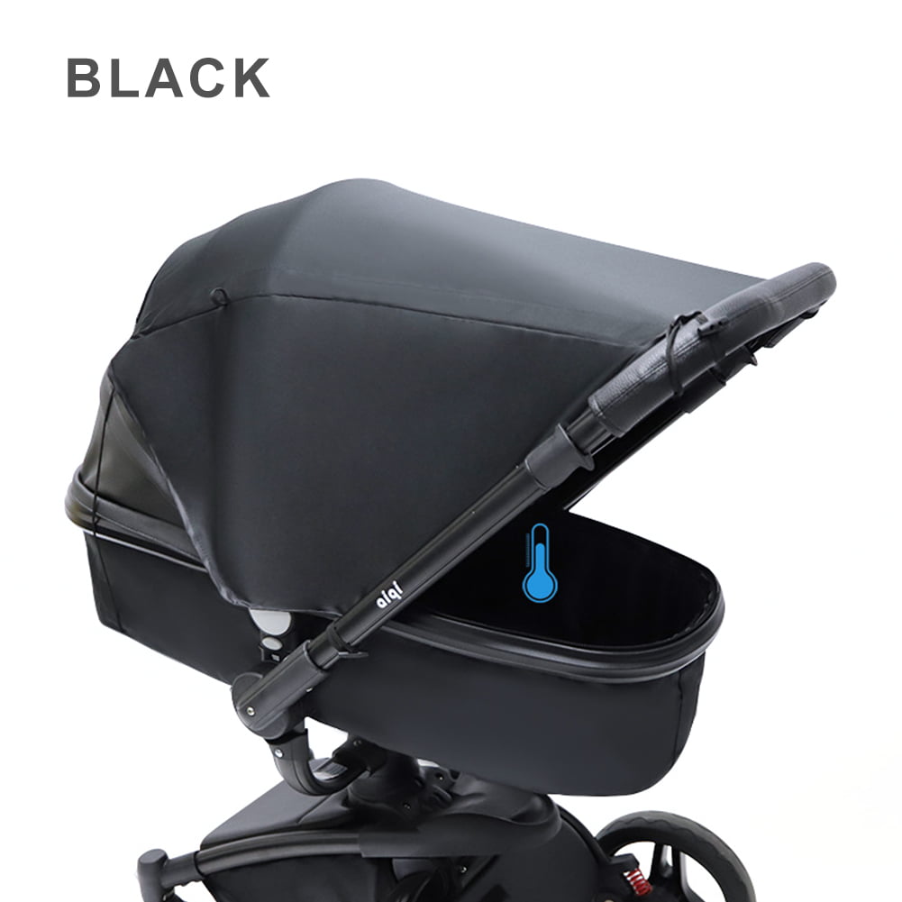 Stroller Sun Shade Cover Universal Fit 3 & 4 Weel Prams Pushchairs Buggy BLACK 