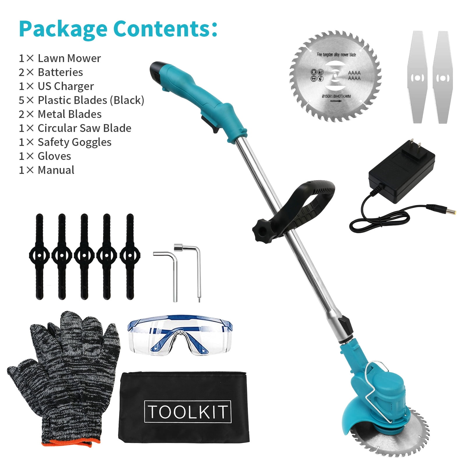 12V Electric Grass Trimmer Cordless, Portable Weed Trimmer for Garden and Yard Weed Removal