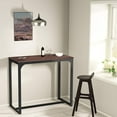 thumbnail image 6 of Bar Table, Pub High Top Table with Black Metal Base and Vintage Textured Top, 6 of 8