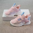 thumbnail image 6 of ZHOGXU Big Kids Girls Sneakers Soft Sole Non Lace Up Striped Print Comfortable Breathable Stylish Sports Shoes For Outdoor Activities Pink 4-4.5 Years, 6 of 7