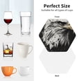 thumbnail image 6 of Lsque Ink Style Bald Eagle Pattern 4" Drink Coasters Set of 4, PVC Leather Absorbent Coasters, Table Coaster Set Decorative Coffee Cup Coasters Housewarming Gift -Hexagon, 6 of 6