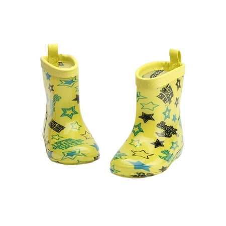 

Gomelly Children Rain Boot Slip Resistant Rubber Boots Cartoon Waterproof Booties Round Toe Garden Shoes Boys Girls Kids Rainboot Yellow 6.5C