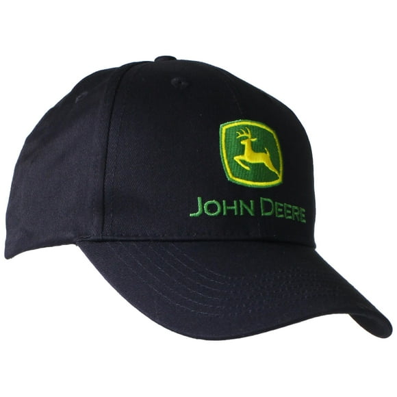 Gorra de béisbol con logo bordado de John Deere para hombre, color negro