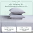 thumbnail image 4 of Feather and Stitch New York 4-Piece 300 Thread Count Grey Stripe 100% Cotton Percale Sheet Set, Queen, 4 of 5