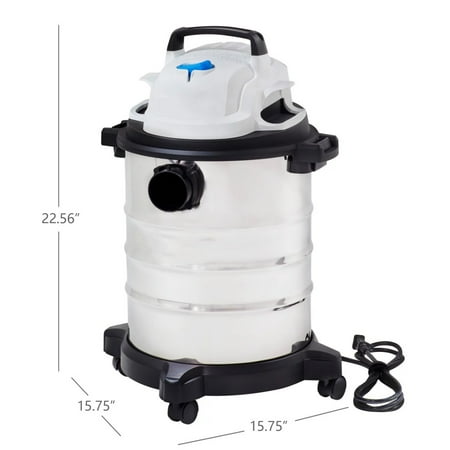 

6 Gallon 5 Peak Stainless Steel Wet/Dry Vacuum with Cartridge Filter