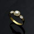 thumbnail image 3 of Mooneye 0.30 CTW Natural Diamond Polki Pearl Ethnic Women Gifts Ring 925 Sterling Silver Gold Plated, 3 of 5