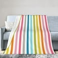 thumbnail image 1 of Colorful Stripes Blanket, Fluffy Soft Cozy Blanket Flannel Plush Microfiber Couch Throw, Bedding, 40"x30", 1 of 7