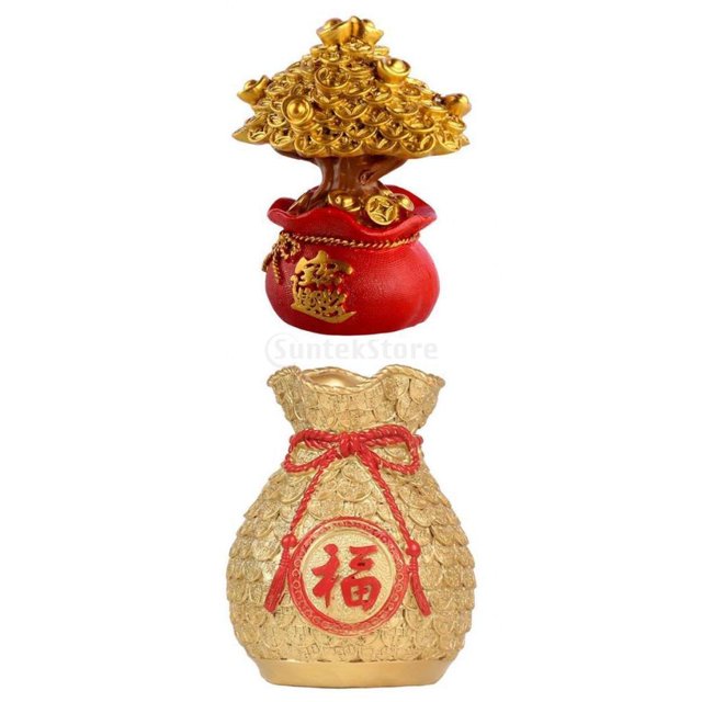 2 adornos para árbol de dinero Feng Shui, árbol de , decoración para el hogar y oficina Baoblaze Estatua del árbol de la suerte