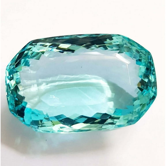 135 Carat Aquamarine Fancy Shape Glass Field Loose Gemstone Faceted Gemstone AAA Quality Huge Aquamarine Loose Gemstone 40x26x18 mm