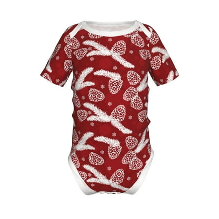 

Coaee Christmas Holiday Pinecone for Soft Baby Short-Sleeve Bodysuit Baby Climbing Clothes Baby Girls Boys Bodysuit Romper-3 Months