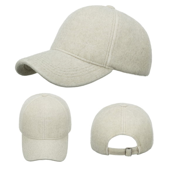 Dyfzdhu Fashion Women Men Sport Solid Color Keep Warm Plush Beach Baseball Cap Hip Hop Hat Sun Beige