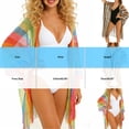 thumbnail image 3 of Danhjin Striped Swimsuit Coverups for Women Long Sleeve Cardigan with Tassel Lightweight Summer Beachwear Bathing Swiming Swimwear Bikini Casual Cover up, 3 of 5