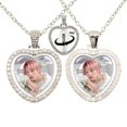 thumbnail image 1 of Collar de dos caras en forma de corazón para niños, collares de grupo masculino Kpop, joyería de vidrio, regalo para fanáticos, 1 of 4