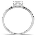 thumbnail image 3 of Womens Silver Rings High polished (no plating) 316L Stainless Steel Ring with Cubic in Clear DA009, 3 of 5