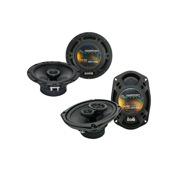 Harmony Master 6.5 Inch, 300 Watt Rhythm Series 2 Way Car Speakers Black, 2 Pack
