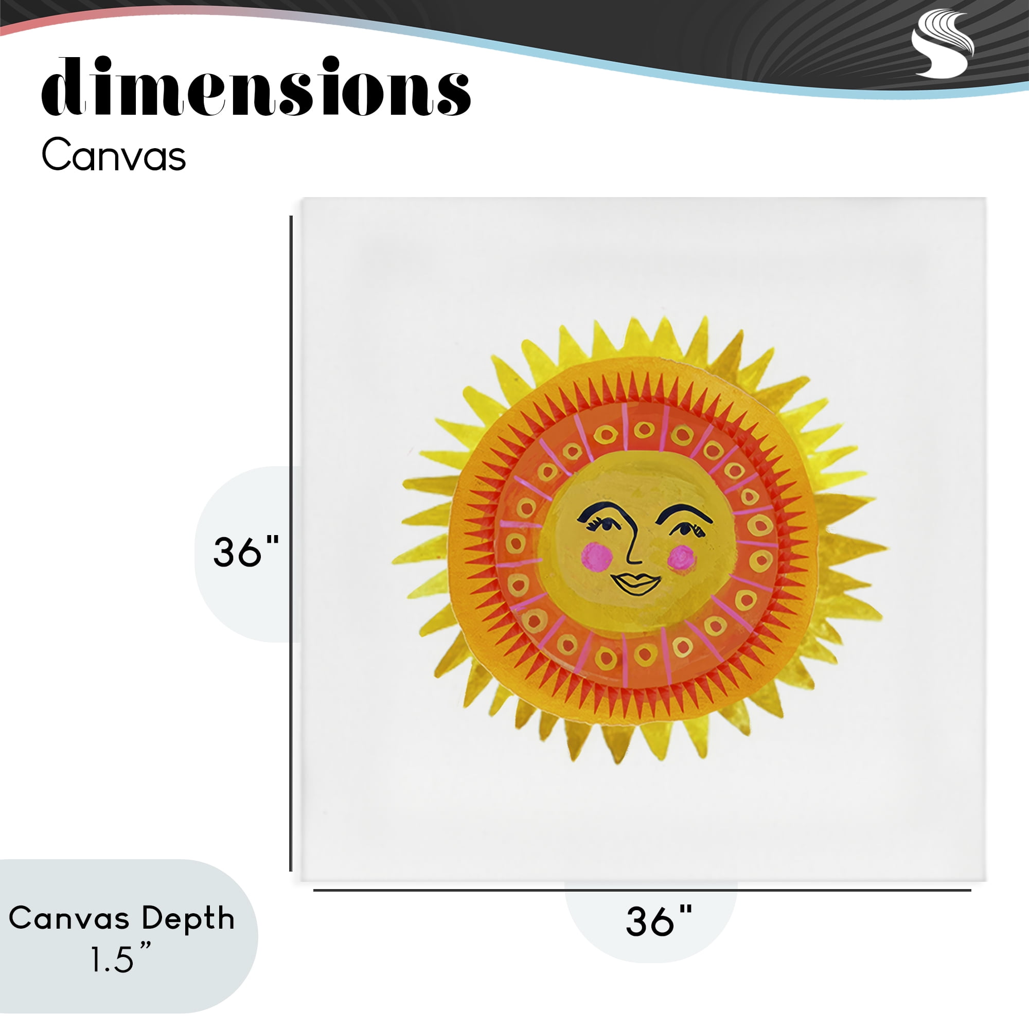 Stupell Industries Eccentric Bohemian Sun Canvas Wall Art, design by Katherine Herrell Studio