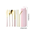 thumbnail image 3 of Leodye Portable Utensils, Travel Camping Cutlery Set, 7-Piece including Knife fork Spoon Chopsticks Cleaning Brush Straws Portable Case, Stainless Steel Flatware set, 3 of 6