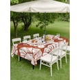 thumbnail image 4 of Outdoor Tablecloth with Umbrella Hole for Patio/Picnic/Party/Camping, Vintage Shell Burnt Orange Waterproof Table Cloth Rectangle Table Cover Washable, Summer Ocean Coastal (60"x 84"), 4 of 9