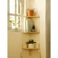 thumbnail image 2 of 1/2/3-Layers Corner Shelf Wood Display Stand Boho Home Decoration Pastoral Style Macrame Handmade Floating Shelves Living Room, 2 of 9