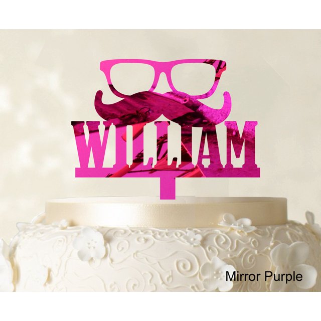 Personalized Name Cake Topper Personalized Mirror Cake Topper Color Option Available 5-7 Inches Wide