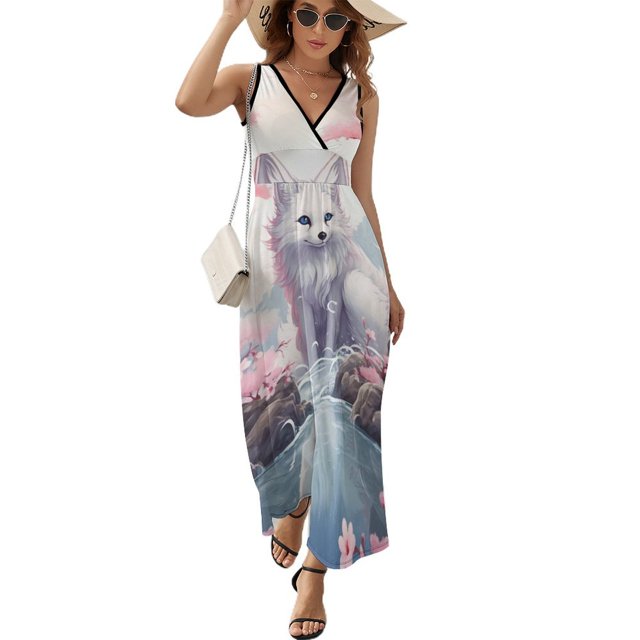 Vestido De Noche De Lujo Sin Mangas Para Mujer, Fox Vestido De Fiesta