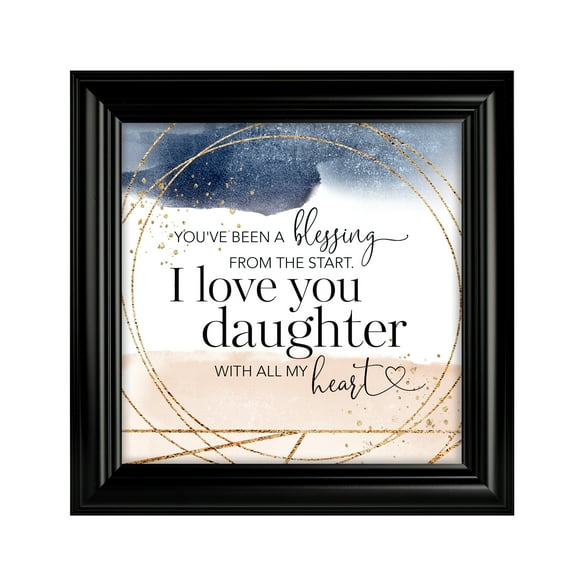 Dexsa Daughter Blessing Plaque Frame 10 in x10 in | Easel Back and Hanger for Hanging