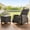 Gray with table, variant on CozyHome Outdoor Wicker Patio Chair with 160° Adjustable Backrest and Footrest, Outdoor Recliner Lounge Chair with Non-Slip Legs, 300 lbs Capacity, Gray
