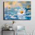 thumbnail image 4 of Mudket White Daisies on Water Canvas Wall Art, Framed Floral Print, Ready to Hang Wall Decor for Living Room Bathroom, Calming Nature Artwork - 12"L x 8"W, 4 of 10