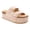 Beige, variant on Women's Studded Platform Sandals – Double Buckle Slide Sandals