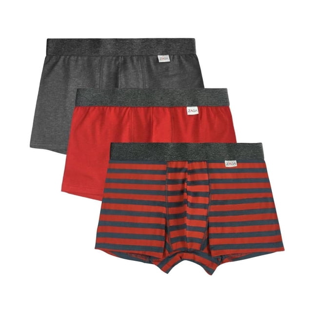 Bóxer Zaga para Hombre, Rayas Multicolor Paquete de 3 Piezas Talla CH