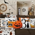 thumbnail image 2 of Halloween Pillow Covers 16x16 Set of 4, Trick or Treat Throw Pillow Covers Black Cat Pumpkin Pillowcase Happy Halloween Decorations Cushion Case for Home Living Room, 2 of 5