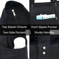 thumbnail image 7 of Fammart Large Canvas Tote Bag for Women with Zipper & Compartments, Crossbody Laptop Bags for Work College Travel-Black, 7 of 7